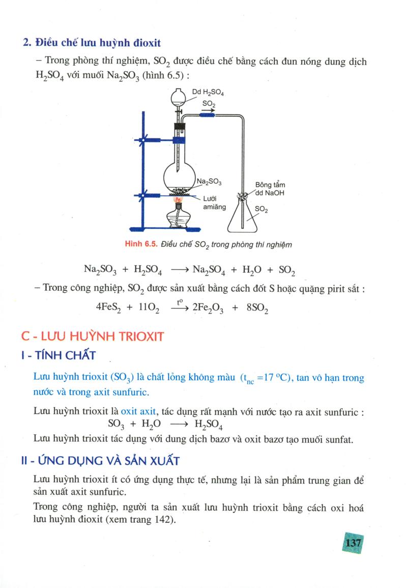 Hiđro sunfua - Lưu huỳnh đioxit Lưu huỳnh trioxit